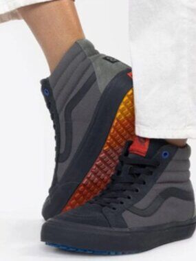 Hedley & Bennett + Vans High Tops in Charcoal with Rainbow Soles W 10/M 8.5